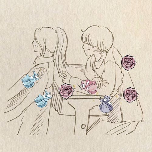校园回忆青春好朋友定制铅笔简笔画装饰画情侣生日礼物卡通人物画