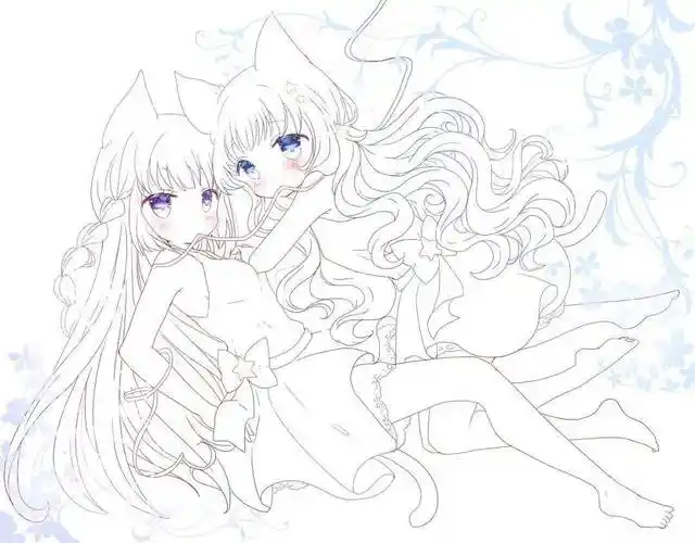 绘画素材分享线稿分享第2期新手练习动漫萝莉风少女线稿84p