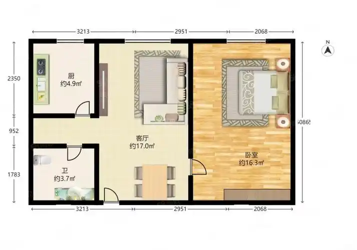 北京印象 1室1厅1卫 格局方正 品质小区