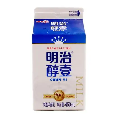 明治醇壹高温杀菌乳450ml盒