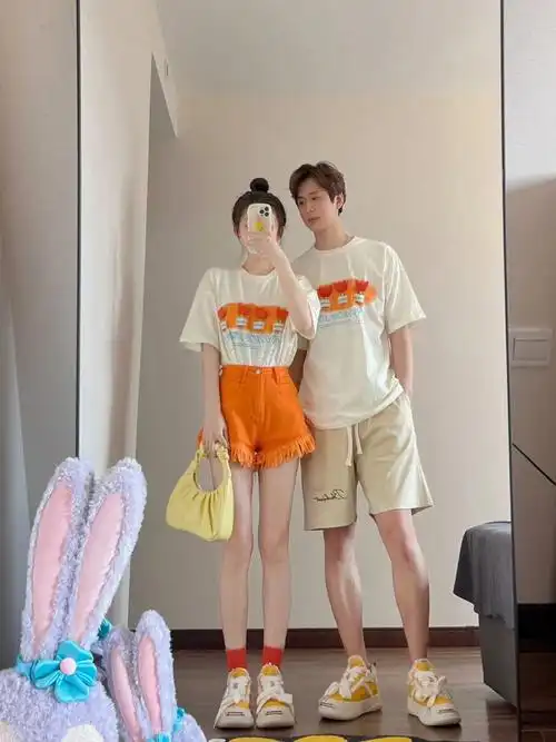 163176情侣穿搭橘子汽水味的夏天