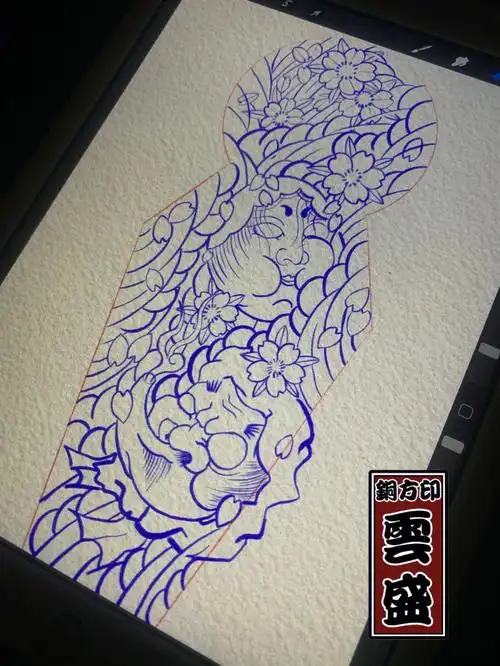 花臂纹身  #阿多福  #日式老传统纹身  #花臂手稿喜欢可以直接私信要