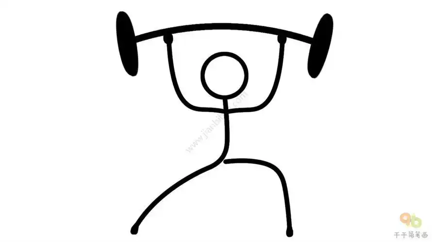 举重的火柴人打排球的火柴人打羽毛球的火柴人运动项目简笔画火柴人