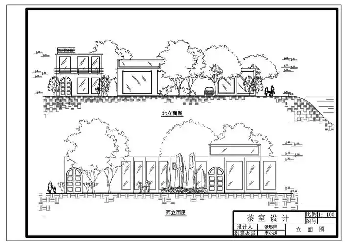 北立面图西立面图