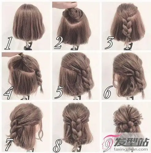 中短发半扎公主头发型怎么扎女生扎发教程一起来学学