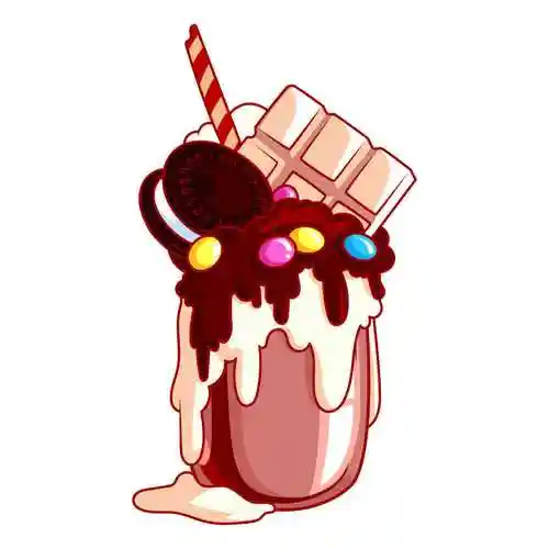 各种味道的卡通奶昔矢量插图