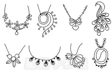 项链简笔画图片大全 画法