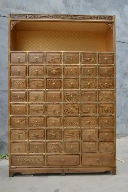 厂家直销药店展示实木中药橱/中药柜/高档水曲柳仿古实木中药橱