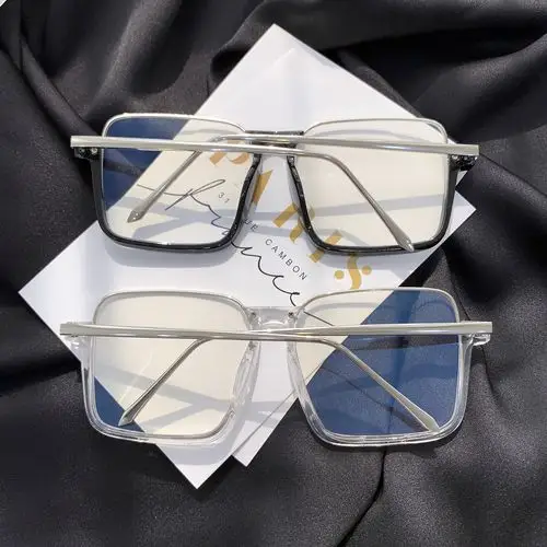 韩国新款大框抖音眼镜女圆脸时尚网红同款平光镜男明星款眼镜近视