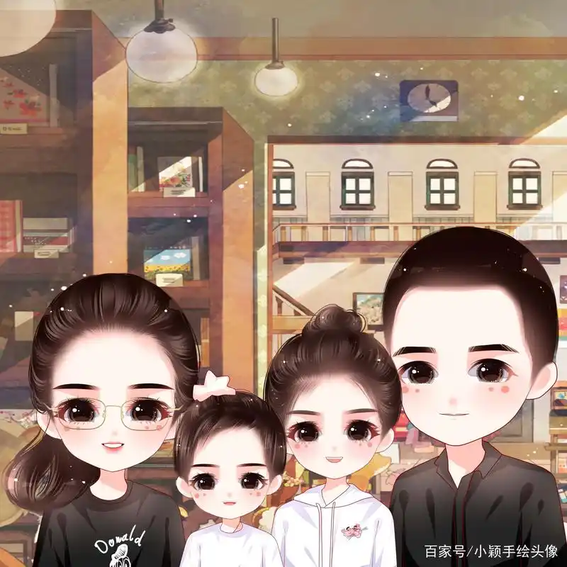 一家四口微信头像,温馨全家福,幸福如此简单