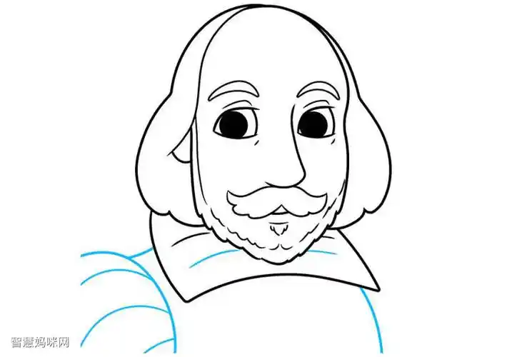 图3莎士比亚头像怎样画-图2莎士比亚头像怎样画-图1简笔画作品完成图