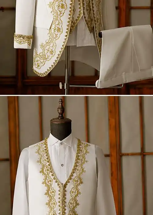 欧洲中世纪服装男复古贵族礼服王子国王戏服欧式舞台演出服 黑色 外套