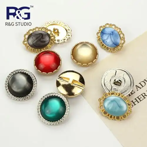 金属大衣衣扣镶宝石纽扣圆形椭圆扣子子女潮流纽扣