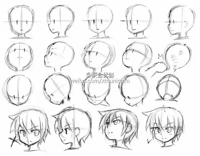 q版人物 头部 漫画素材