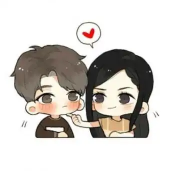 手绘情侣头像一男一女简单清新戒不掉的喜欢诉不尽的思念