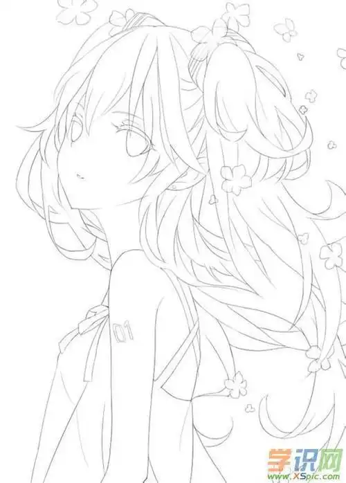 笔画图片浪漫动漫女生图片唯美简笔画动漫人物动漫 简笔画 卡通 漫画