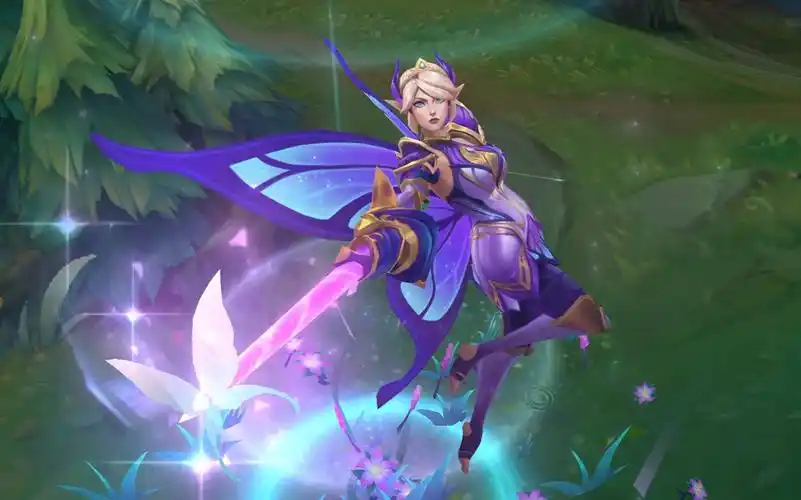 披风很好看 武器有点像玩具 3d欣赏花仙骑士 剑姬【lol新皮肤】