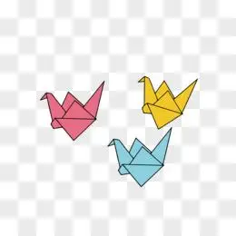 手绘卡通千纸鹤素材图标