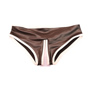 魅色短裤 ****内裤 gk41u裆拉链设计乳胶氨小三角短裤 低腰性感时尚
