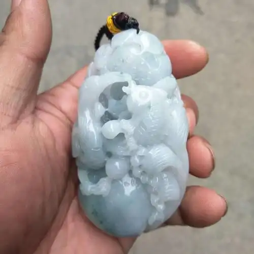 厂家批发手玩件天然a货缅甸翡翠手把件吉祥如意翡翠把件商务礼品