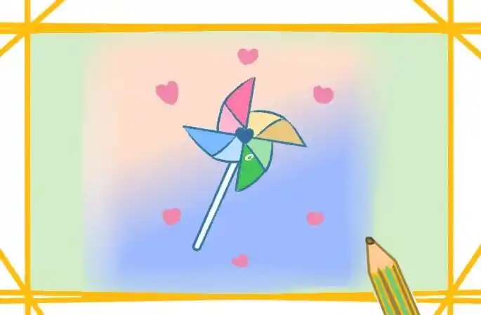 漂亮的风车简笔画教程步骤图片