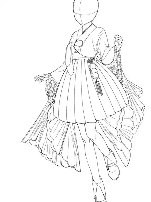 以及视频教程)板绘裙子线稿绘画素材绘画参考绘画画画绘画教程临摹