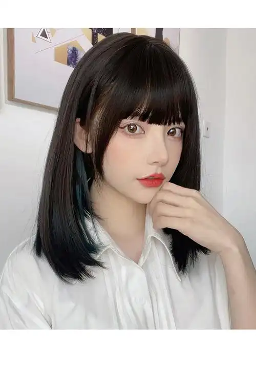 真发挂耳染发片接发女挑染假发片一片式隐形无痕彩色假发女长发片