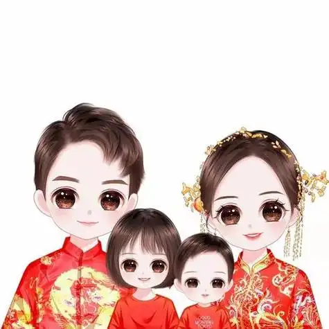 两个女孩全家福卡通头像