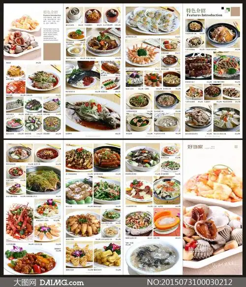 好当家特色菜菜谱设计矢量素材