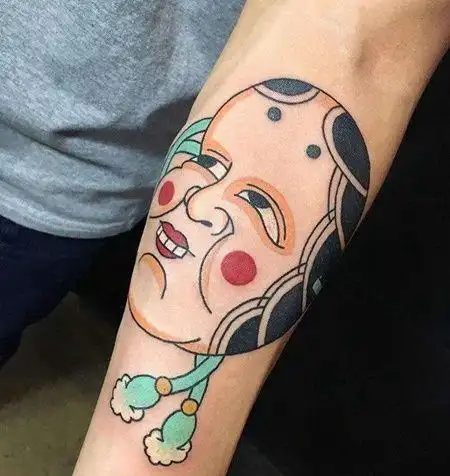 日式小臂娃娃纹身图案