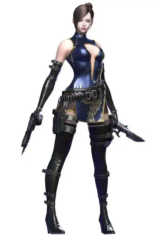 6969蝴蝶潜伏者,手持王者之魂单刃,面容还算精美,上身的衣服就有