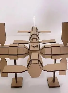 纸箱废物利用环保手工制作宇宙飞船diy材料航天空间站太空站模型