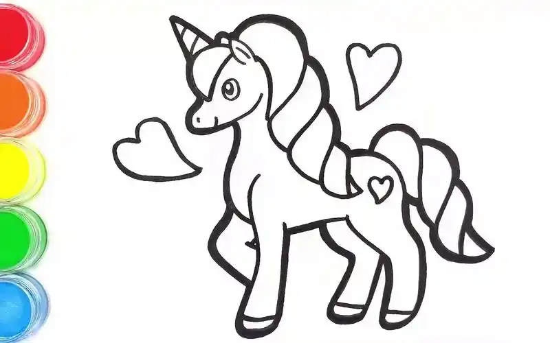 儿童绘画 | 如何给孩子画一只独角兽 #儿童画 #涂鸦_哔哩哔哩 (゜-゜)