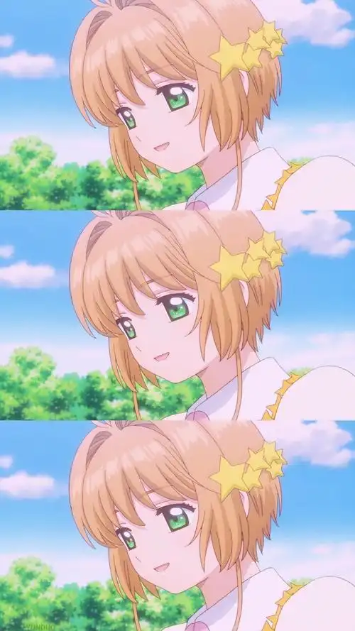 动漫壁纸魔卡少女樱透明卡篇三格拼接壁纸