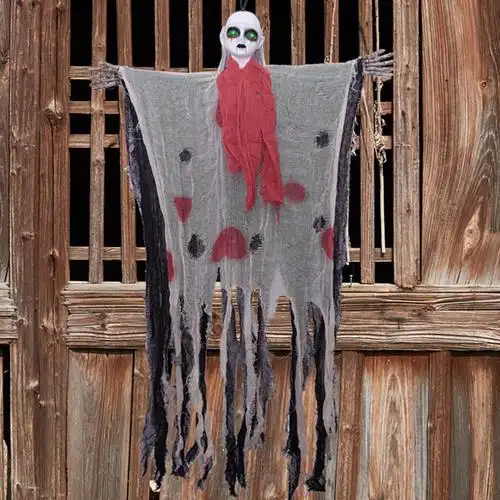 好玩点万圣节用品装饰道具鬼屋整人 声控大鬼人僵尸鬼新娘新郎鬼