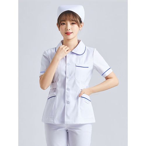 赛曼蝶春夏款护士服女分体套装医院护士工作服长袖园圆领短袖全套装短