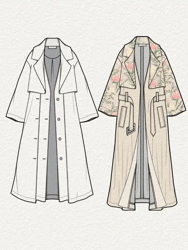 服装设计 | 34款风衣款式图分享(上篇)
