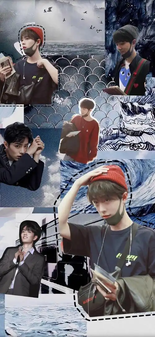 肖战氛围感拼接锁屏壁纸