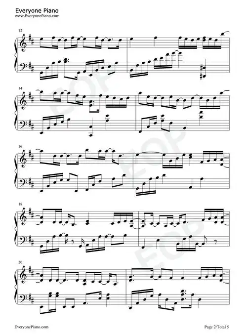 夏天的风-温岚五线谱预览2