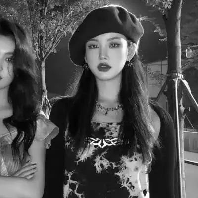 闺蜜头像真人黑白双人高清图片