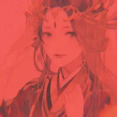 女生红色滤镜古风动漫头像高清红不拉几的模糊古风头像图片