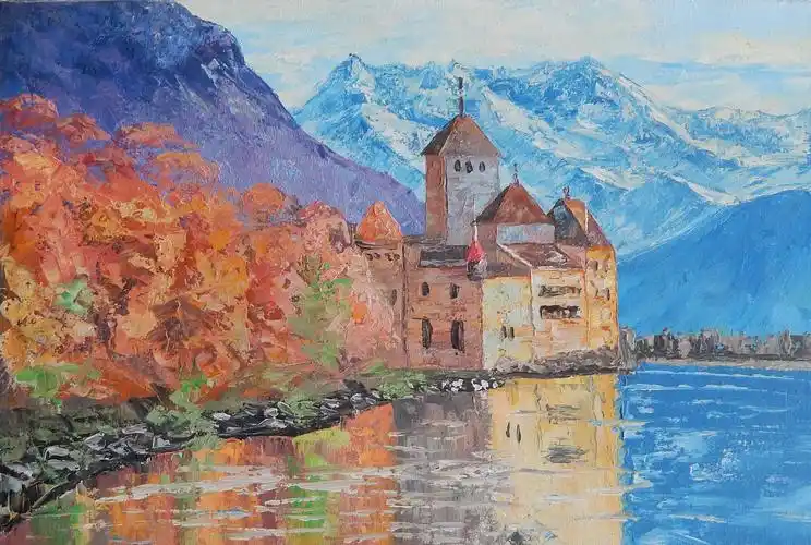 陈继德 《湖边的城堡》