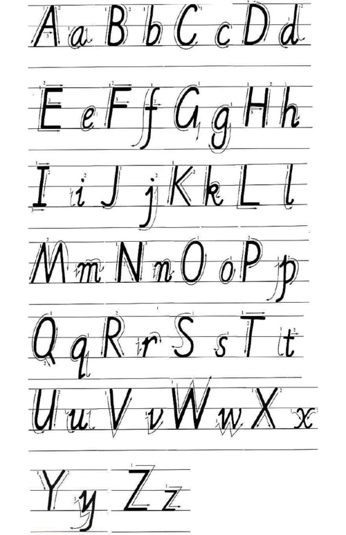 26个英文字母大小写和手写的标准写法