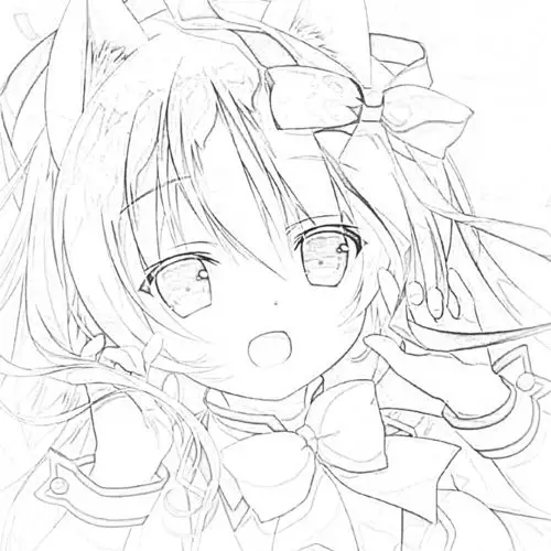 自转线稿|可爱动漫女头 橙池未蓝crystal