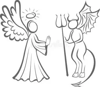 天使和魔鬼.以德报怨.决策照片