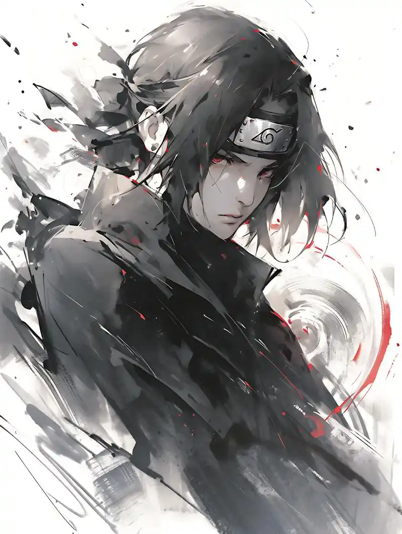 鼬神ai生成4k超清水墨风,有需求的评论区#火影忍者 #鼬神 - 抖音