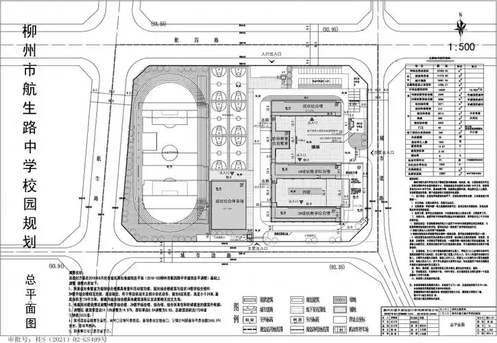 柳南区航生路中学总平调整