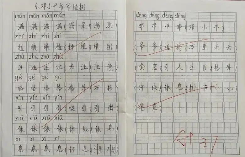 📚部编版二年级生字本书写规范📝