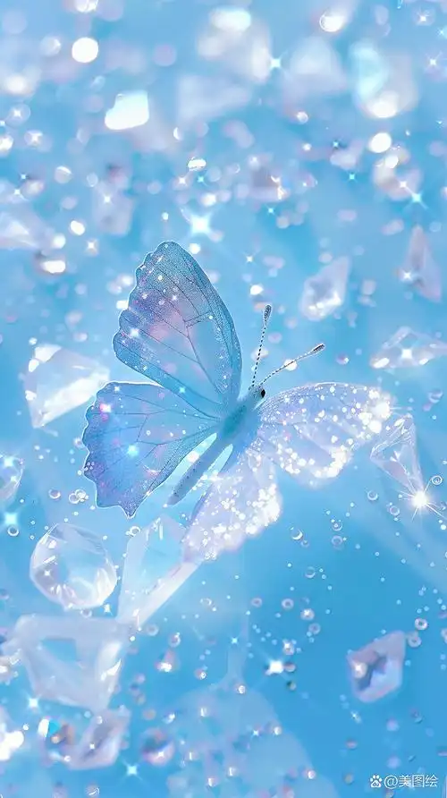 蓝色的蝴蝶壁纸#素材# #手机壁纸#  0396璀璨如星,优雅之舞95