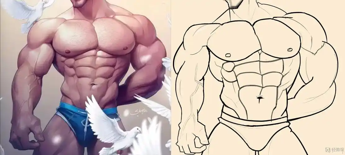 作业:如何学画手绘动漫人物之男性肌肉画法与训练技巧 - koala